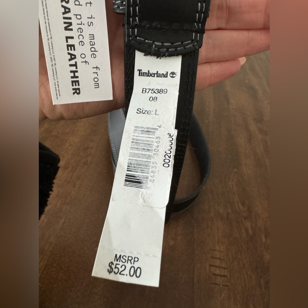 NWT! Timberland Leather Belt, sz L - Picture 6 of 6